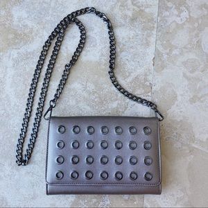 Chain Crossbody Purse with Gunmetal Strap